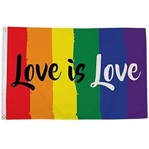 AZ FLAG Vlag regenboog, liefde is liefde, 150 x 90 cm - Vlag LGBT Love is Love, 90 x 150 cm - vlaggen