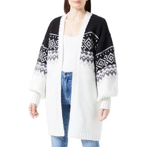 nascita Cardigan pour femme, Laine noire et blanche, XL-XXL