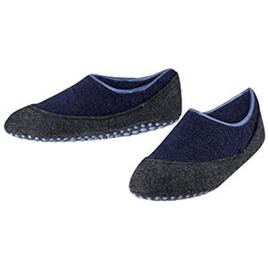 FALKE Unisex kinderen Cosy Slipper huissokken wol blauw rood vele andere kleuren versterkte huttensokken met patroon ademend effen noppdruk antislip op de zool 1 paar, blauw donkerblauw 6681, blauw donkerblauw 6681