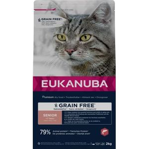 EUKANUBA Graan Free droogvoer voor oudere katten, rijk aan zalm, 2 kg