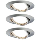 Paulmann 93425 ronde led-inbouwspot met 3 spots, 5 W, dimbaar, geborsteld ijzer, 3000 K