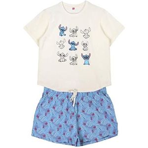 CERDÁ LIFE'S LITTLE MOMENTS Stitch katoen 100% 2 stuks [T-shirt + pyjamabroek, officieel Disney gelicentieerd product, blauw, XL, Blauw