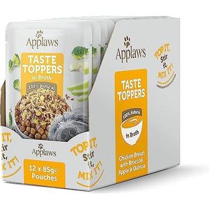 Applaws Taste Toppers 12 zakjes van 85 g 100% natuurlijk natvoer voor honden met bouillonzakje