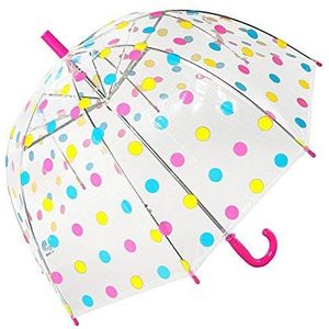 Susino Transparante koepelparaplu voor kinderen, veelkleurige stippen, meerkleurig, Meerkleurig, Paraplu stok