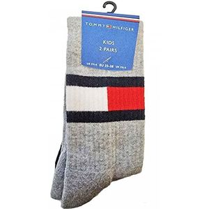 Tommy Hilfiger Th Kids Flag 2p Sokken voor jongens (2 stuks), Middle Grey Melange