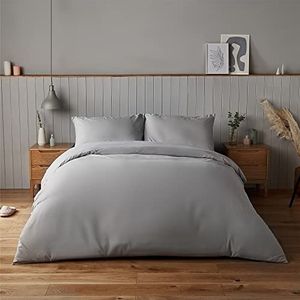 Silentnight Super zachte en comfortabele beddengoedset met 1 bijpassende kussenslopen, duifgrijs, eenpersoonsbed (135 x 200 cm)