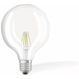Osram Star Classic Globe Ledlamp, E27-fitting, niet dimbaar, vervangt 6,5 W = 60 W, gloeidraadstijl, transparant, warm wit, 2700 K, 1 stuk