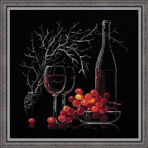 Riolis RI-1239 kruissteekset ""Stillleben rode wijn"", meerkleurig