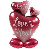 Folat 63793 Romantische decoratieve folieballon schaduw 3 harten 77 cm bruiloft Valentijnsdag Moederdag meerkleurig 63793