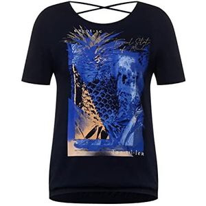 Cecil T-shirt van jersey, dames, donkerblauw, XS, Donkerblauw