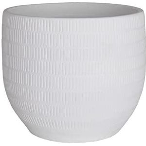 Artevasi Aura Pot, interieurdecoratie, bloempot met unieke textuur, 16 cm diameter, wit
