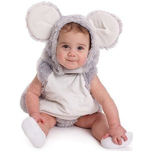 Dress Up America Babykostuum voor zuigeling, Halloween-kostuum, muis, 860-0-6, 0-6 maanden, gewicht: 3,5-7 kg, hoogte: 43-61 cm, grijs