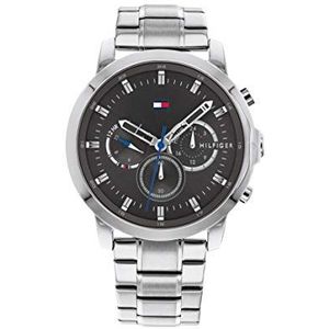 Tommy Hilfiger Multifunctioneel analoog kwartshorloge voor heren met armband, Zwart, Modern