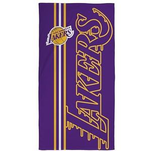 Character World Serviette officielle NBA | Toucher super doux, équipe de basket-ball des Lakers de Los Angeles Design violet et jaune | Parfait pour la maison, le bain, la plage et la piscine | Taille