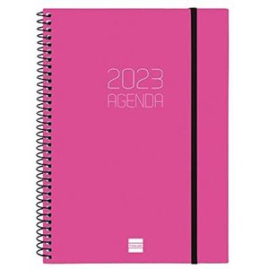 Finocam - Agenda 2023, ovaal, weekweergave, verticaal, januari 2023, december 2023 (12 maanden), roze catalan