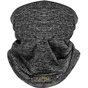 BartZart Shabo Multifunctionele halsdoek voor heren, zwart, ademend, geschikt voor de winter, elastische kraag, grijs.