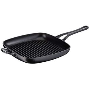 Jamie Oliver by Tefal E21391 Jamie Oliver gietijzeren grillpan, emaille coating 25x25 cm, gietijzer,Grillpan 25x25 cm