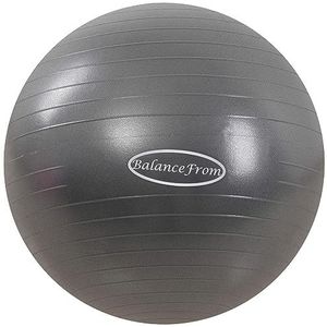 BalanceFrom Anti-burst en antislip oefenbal voor yoga, fitness, geboorte met snelpomp, 900 kg capaciteit (48-55 cm, M, grijs)