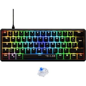 The G-Lab - Keyz Thallium - Mechanisch toetsenbord 60% USB - BLUE Switch verwisselbaar - Mini Gamer-toetsenbord, mechanisch toetsenbord, ultracompact formaat, 100% aanpasbaar. Pc/ps4/Ps5/xbox - Azerty