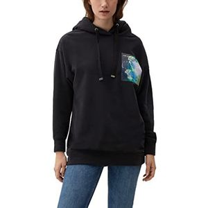 s.Oliver Sweatshirt met capuchon voor dames, zwart, maat M, zwart.