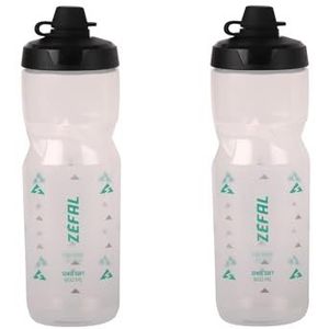 Z�éfal Sense Soft 80 No-Mud Pack - Set van 2 fiets- en mountainbike-jerrycans - Zachte en geurloze sportfles - BPA-vrij - Siliconen fopspeen - Doorschijnend, 2 x 800 ml