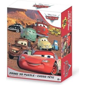 Grandi Giochi - Saetta McQueen Disney horizontale lenticulaire puzzel Cars met 200 stukjes inbegrepen en verpakking met 3D-PUC0000-effect, PUC00000