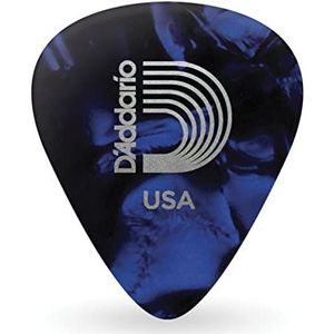 D'Addario 10 stuks celluloid plectrums voor akoestische gitaar, elektrische gitaar, bas, natuurlijk gevoel, warme toon, lichtblauw