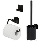 Tiger Colar - Toiletaccessoireset - Toiletborstel met houder - Toiletrolhouder zonder klep - Handdoekhaak – - Zwart