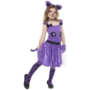 Rubies Paars kittenkostuum voor meisjes, top, hoofdband, handschoenen, tutu met staart en kousen, origineel, ideaal voor Halloween, Kerstmis, carnaval en verjaardag.