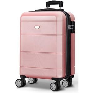 LUGG Jetset lichtgewicht reiskoffers met ABS-schaal, waterdicht en veilig vergrendelingssysteem - Easyjet, British Airways, TUI en meer, 45 x 36 x 20 cm, Rose Gold., 20 inch