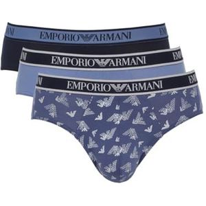 Emporio Armani Emporio Armani Set van 3 strepen met logo voor heren boxershorts (3 stuks), Oxford/indigo print/marineblauw