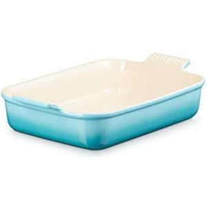Le Creuset Héritage schotel, rechthoekig, keramiek, 32 cm, 2,31 kg, Caribisch blauw, 71102321700001