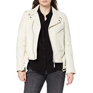 Schott NYC Leren jack voor dames, wit (offwhite), XL, Wit (Off White)