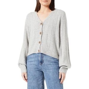 NAME IT Vmmaxin LS Cardigan à col en V pour femme, Gris clair chiné, XL