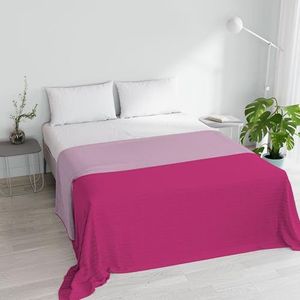 Italian Bed Linen Zomerdekbed van microvezel, lila/fuchsia, 250 x 250 cm