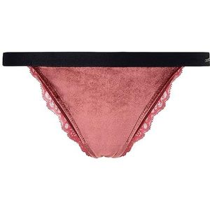 Pepe Jeans Bikini van fluweel, damesondergoed, bikinistijl, 1 stuk, Rood (Bordeaux)