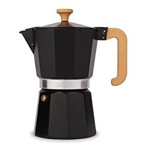 LA CAFETIERE Venice LCVEN6CPBLKW koffiezetapparaat van aluminium, 6 kopjes (zwart)