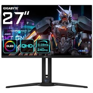 GIGABYTE AORUS FO27Q2 68,58 cm 27 inch OLED Gaming Monitor 2560x1440 QHD 250 cd/m2 240Hz 2xHDMI 2.1 1xDP 1.4 1xUSB C