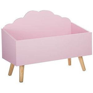 Speelgoedkist opbergkast – wolkvorm – kleur roze
