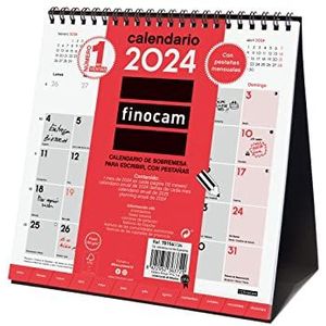 Finocam - Neutrale bureaukalender 2024 om te schrijven met tabbladen januari 2024 - december 2024 (12 maanden) Frans