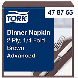 Tork Dinnerservet Bruin, 1/4-vouw 2-laags, 40 x 39 cm, 12 x 150 servetten, 478765