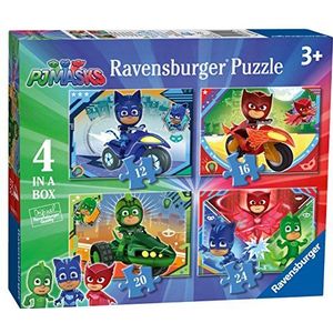 Ravensburger 69743 Pj Masks 4-in-1Box puzzel – 12 + 16 + 20 + 24 stukjes – kinderpuzzel