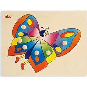 Dida - Baby houten puzzel – vlinder – puzzels voor kinderen met houten knopen