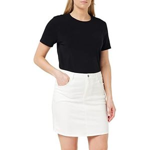 Armani Exchange Essential Mini Longueur, Logo Arrière en Métal Jupe Femme, White Denim, 6