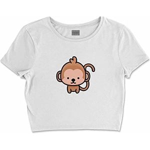 Bona Basics, Basic T-shirt met digitale print voor dames, 100% katoen, wit, casual, maat L, wit, L korte taille, Wit