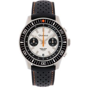 Gigandet Montre analogique à quartz japonais pour homme avec bracelet en cuir 5VNAG7NE/006, argenté, Rétro