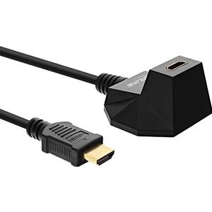 InLine HDMI-verlengkabel (1 m, 4K2K stekker/bus, 17531S) zwart/goud