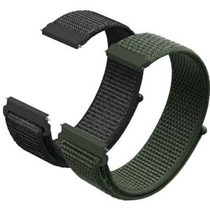 KUBFDL Nylon horlogeband - 20 mm - 22 mm - Snelsluiting - Voor dames en heren - Verstelbare en ademende reservearmband - Van sportstof