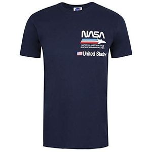 Nasa Plane Aeronautics T-shirt voor heren, Blauw (Navy Navy)