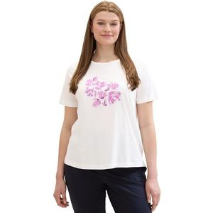TOM TAILOR T-shirt pour femme, 15221 - Blanc cassé, 46/taille unique